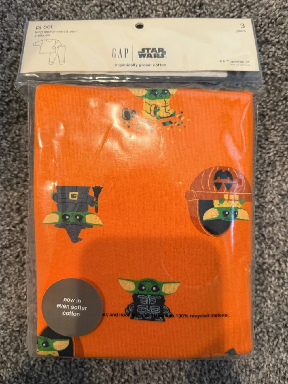 NWT Gap Star Wars Grogu Baby Yoda Halloween Pajamas 3T